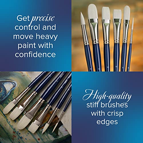 Silver Brush Limited Bristlon Fine Detail Oil Paintbrush Set, 4pc - color: Foundation Set, size: 4 count