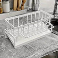 Kitchen Sink Storage Rack - Integrated Sponge Holder & Countertop Organizer for Dishcloth, Soap & Brushes - Space-Saving Kitchen Rack - White - color: Plastic(white)