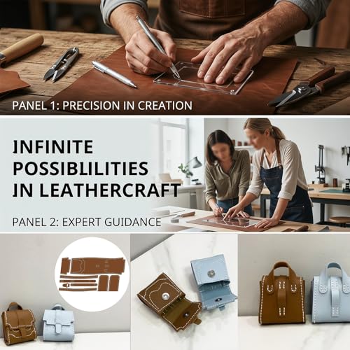 RIVEENY Acrylic Leather Craft Template, DIY Pattern Tool for Coin Purse - color: transparent