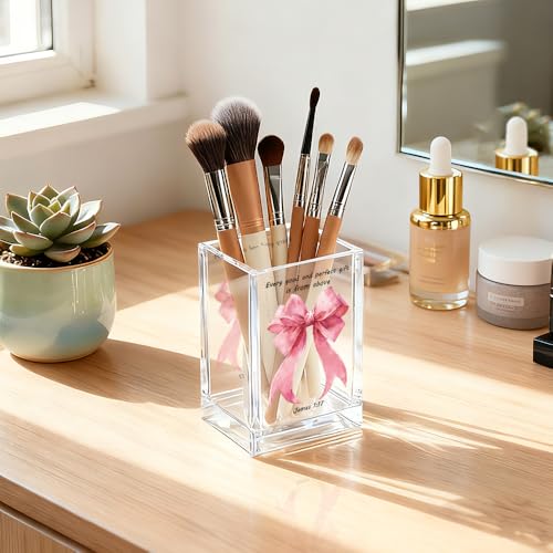 Every Good And Perfect Gifts Is From Above Acrylic Cosmetic Holder - color: pink & black