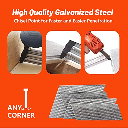 16 Gauge 20 Degree Angled Finish Nails 2-1/2" 1000-Pack Galvanized - size: 2-1/2"-1000 pcs