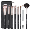 ENERGY Makeup Brush Set - 8PCS Professional Makeup Brushes for Foundation, Concealer, Eyeshadow, Blending, Contour, Powder, Eyeliner, Vegan Synthetic Fiber, Portable Travel Kit with Case (Black) - style: makeup brush set 8pcs
