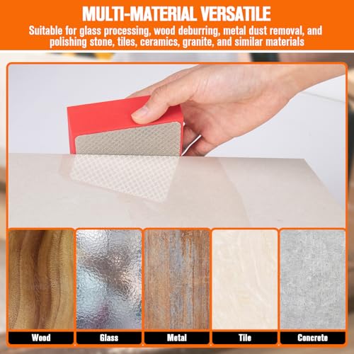 GDDGHS 8Pcs Diamond Hand Polishing Pads, 60/100/200/400 Grit 4-in-1 Diamond Sanding Pads for Wet/Dry Use, High Hardness Diamond Abrasive Sanding Blocks for Tile Glass Marble Wood Metal Concrete - size: 8PCS Diamond Hand Polishing Pads