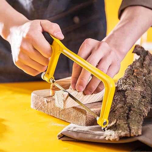 Hanpex 6inch Mini Hacksaw Frame - 150mm Extra Fine Cut Junior Hack Saw with Bi-Metal Blade for Metal and Wood - style: Mini Hacksaw