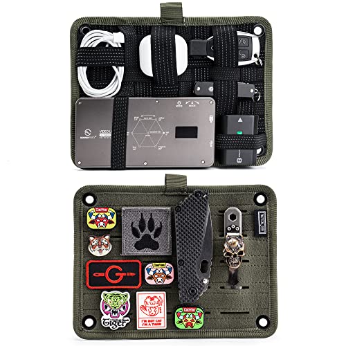 TACTICAL_GEEK EDC Organizer Board, Anti-Slip Elastic Woven Board, Utility Bag Insert Panel for Small Gear, Backpack Accessories (TCM-Green) - color: TCM-Green