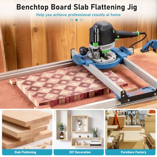 Benchtop Board Slab Flattening Jig for Most Woodworking Routers - size: More Assembly