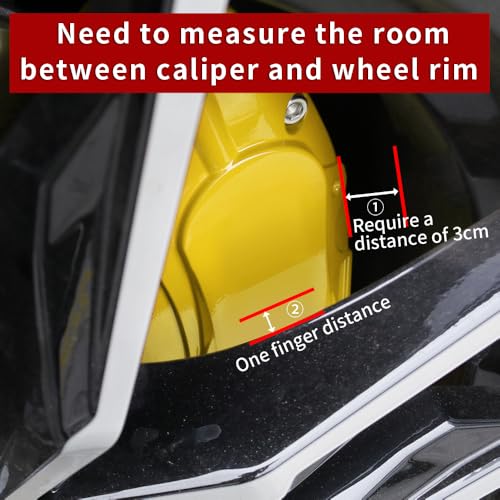 Yellow Brake Caliper Covers Compatible with Tesla Model Y Accessories，Mode Y Long Range 2020-2026, 19 20 Inch Wheel Hub Front and Rear Brake Caliper Covers - color: Yellow