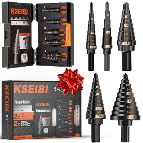 KSEIBI Industrial Grade Unibit 5-Pieces Step Drill Bits Set - size: #1-#5 (1/8-1 3/8 inch)