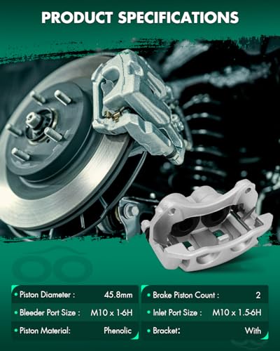 SCITOO 18B4950 Front Left Disc Brake Caliper With Bracket Silver - size: Front Driver[18B4950]Silver