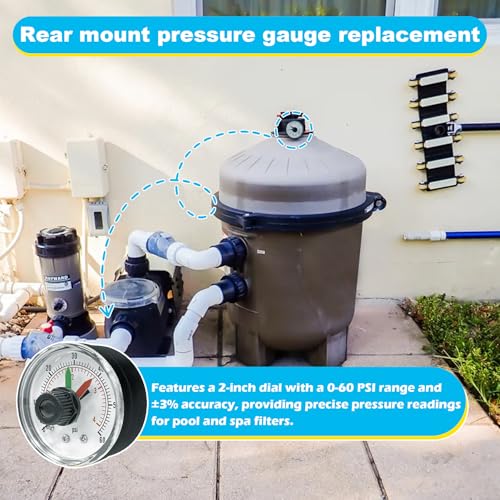 ECX2712B1 Pressure Gauge with PTFE Sealant Tape - size: ECX2712B1