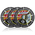 4.5" Diamond Saw Blade, Multi-Purpose Indestructible Disc for Angle Grinder, Metal Tile Concrete Cutting Wheel, 3-Pack