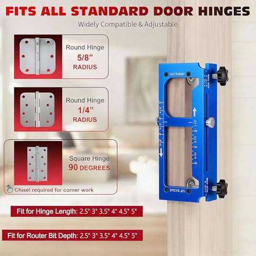 Aluminum Alloy Door Hinge Jig for Door and Jamb/Frame (Blue) - color: Blue
