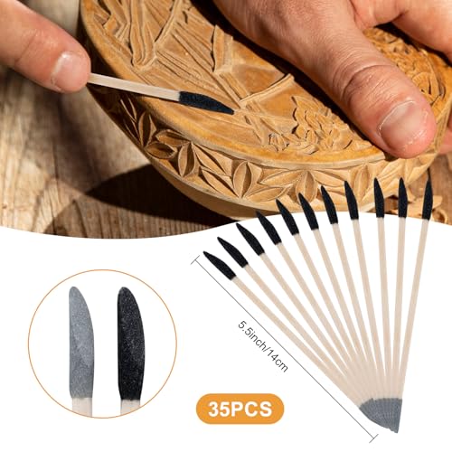 35Pcs Professional Sanding Sticks for Tight Spaces Double End Matchsticks Sanding Twigs Fine Detailing Sandings Tools for Plastic Models/Wood/Metal/Small Area/Manicurist Tools(150/280 Grit)