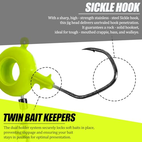 Crappie Jig Heads Lures Baits with Spinner, Scent Holder, 110 Pcs - color: 110Pcs - Crappie Jigs, Split TriTail Grub
