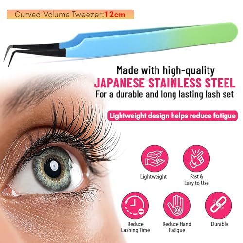 90 Degree Boot Lash Tweezers for Volume Fans - color: Cectweezer-05