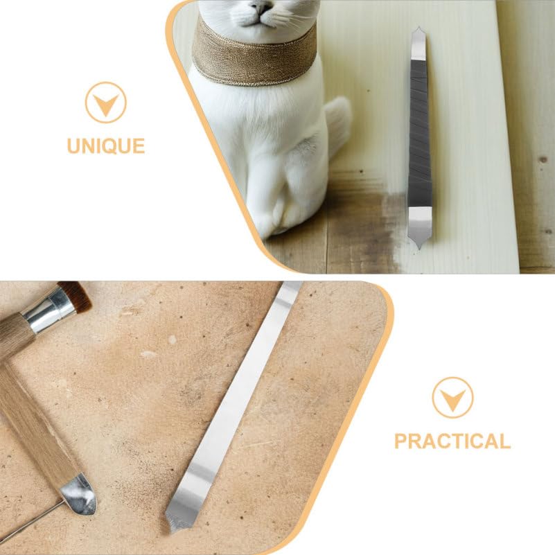 VILLCASE 2pcs Pottery Carving Tools, Fish Scale Clay Texture Carving Sculpting Knives Stainless Steel Ceramic Sculpture Modeling Tools for Artists Beginners
