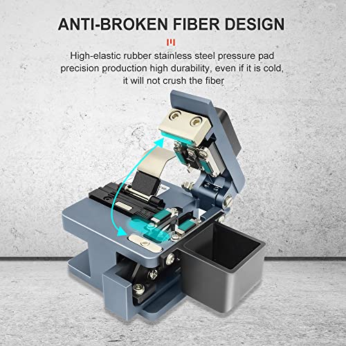 TM20 Fiber Cleaver — CNC Precision Machined Optical Fiber Cleaver with 24 Cleaving Spots & 48000 Cleaves, 3-in-1 Holder for 0.25mm 0.9mm 3.0mm, Auto-Return Fiber Cutter for FTTH Splicing
