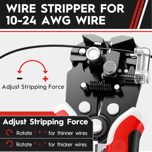 WG-014 3-in-1 Self-Adjusting Wire Stripper, Cutter and Crimper, 10-24 AWG