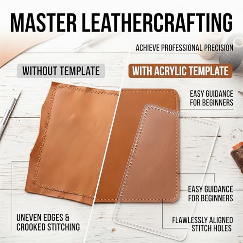RIVEENY Acrylic Leather Craft Template, DIY Pattern Tool for Coin Purse - color: transparent