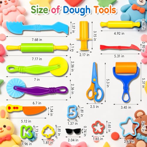 108 PCs Dough and Clay Play Tools Alphanumeric Kit for Kids Ages 4-8 - size: Pack of 108