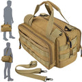 MOZETO 12 inch Tool Bag, Water-Resistant Small Tactical Tool Bag, Durable Handle Tool Bags for Men with Shoulder Strap (Brown) - color: Brown