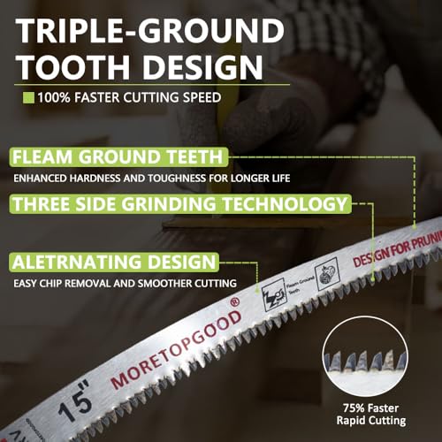 15” Arc Edge Reciprocating Saw Blade, 7TPI Japanese Teeth with Curved Edge Wood Pruning Saw Blades for Tree Trimming, Wood Cutting (3 Pack) - size: 15 Inch