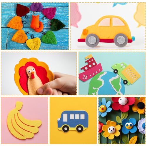 10Pcs Felt Sheets Fabric, 7" x 11" Soft Felt Squares for Craft, 1mm(Yellow) - color: Yellow