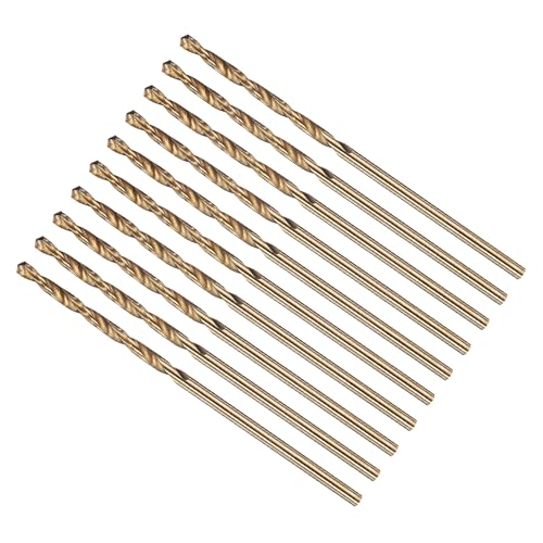 METALLIXITY Micro Drill Bit #49 10Pcs 4341 HSS Small Bits 118° Gold Finish - size: #49 (1.854mm)