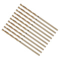 METALLIXITY Micro Drill Bit #49 10Pcs 4341 HSS Small Bits 118° Gold Finish - size: #49 (1.854mm)