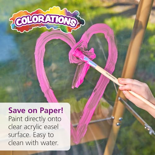 Colorations 4-Way Indoor/Outdoor Acrylic Panel Easel - style: 4-Station, Tan