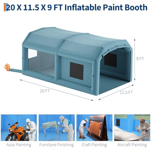 Inflatable Paint Booth, 20x11.5x9Ft Inflatable Spray Booth - color: 20x11.5x9Ft