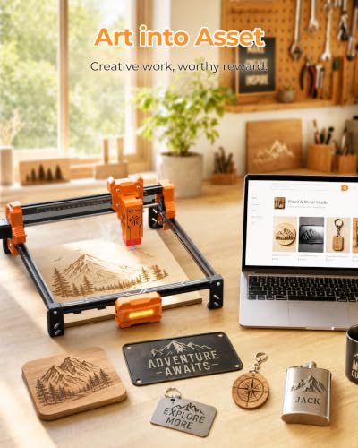 ACMER S2 Laser Engraver Machine, 4000mW Laser Cutter Engraving Machine - color: Pack-003