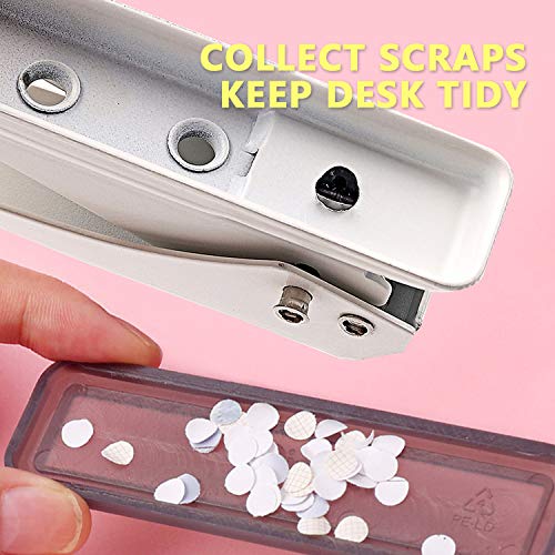 Single Hole Puncher, 1/4" Hole, 20 Sheet Capacity, Ivory White, 1 Pack - color: Ivory White