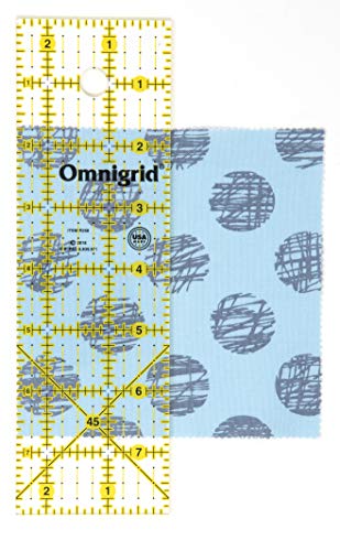 Omnigrip Clear Quilting Ruler by Omnigrid, Cuts 2-1/2'' x 8''" Fabric - size: 2.5" x 8"
