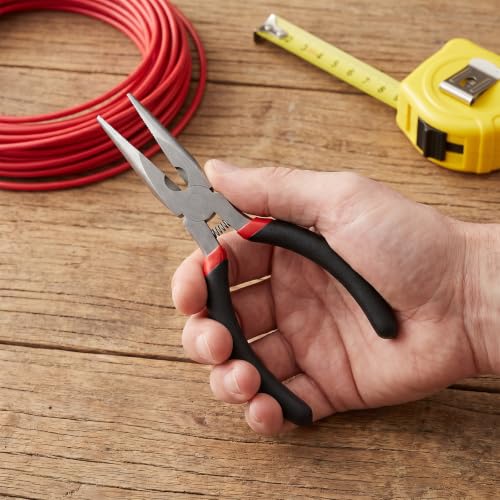 10Pcs Mini Needle Nose Pliers, 4.5 Inch Thin Needle Nose Pliers, Industrial Grade Small Spring Loaded Noses Plier with Spring Loaded and Wire Cutter for Jewelry Electronics Precision Craft