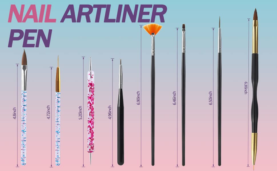 Artdone 31pcs Nail Art Brushes Tools Set Dotting Tools for Gel Polish - color: 31 Pcs