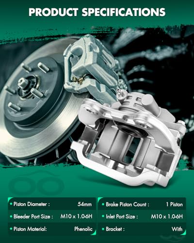 SCITOO 18B4726 Rear Left Driver Disc Brake Caliper Assembly with Bracket - size: Rear Driver[18B4726]Silver