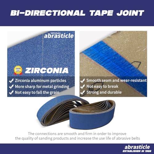 4" x 36" Zirconia Sanding Belts for Metal - 4 x 36 Inch Zirconia Metal Grinding Sand Paper, 8 PCS 240 Grits, Perfect for Knife Blade Sharpening, Metal Polishing, Derusting, Woodworking - size: 4" x 36" 240 Grit(8 pack)
