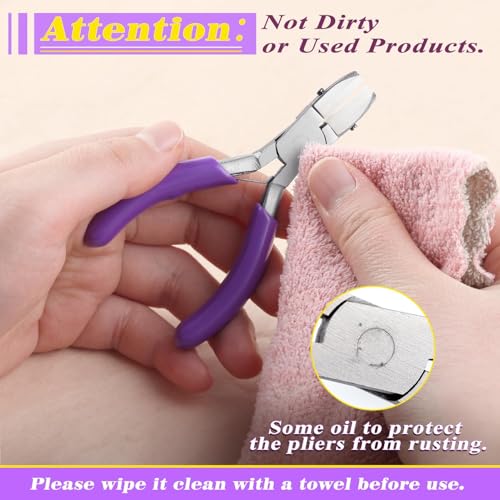 SPEEDWOX 3-Inch Nylon Jaw Pliers for Jewelry Making, Flat Jaw, Purple