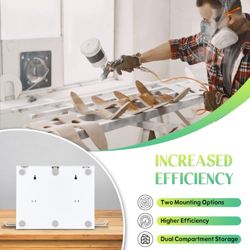 Magnetic Booth Box, Double Compartment w/ 2 Spray Gun Hangers - color: White