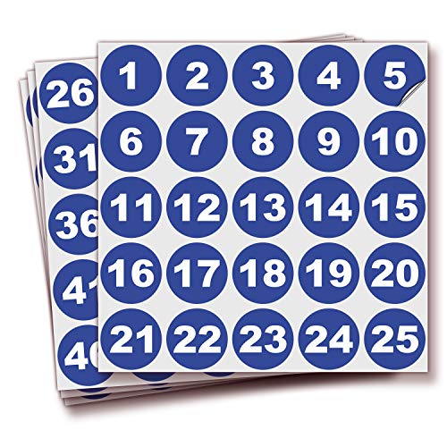 iSYFIX Blue Consecutive Number Stickers, 1 to 100, 1.5 Inch, 1 Set - color: Blue, size: 1.5-inch