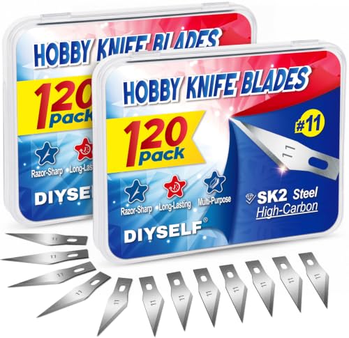 DIYSELF 240 Pack Exacto Knife Blades, SK2 High Carbon Steel #11 Blades - size: 240 Pack (SK2)