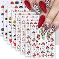 8Pcs Halloween Nail Art Stickers Decals Cute Ghost Pumpkin 3D Self Adhesive Nail Decals Flower Spooky Mushroom Ghost Nail Design Pumpkin Cats Spider Bats French Manicure Supplies for Women Nail Decor - style: bats
