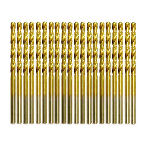 1/8" Mini Titanium Twist Drill Bit Set (20Pcs), HSS43 Fully Ground Micro Drill Bits for Wood, Metal,Plastic, Aluminum Alloy,Steels - style: 1/8" (20pcs)