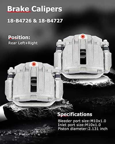 cciyu Rear Left & Right Disc Brake Calipers w/Bracket 18-B4726 18-B4727 - size: Rear[18-B4726+18-B4727]
