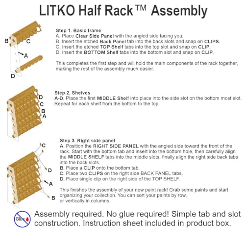 LITKO Paint Rack Storage Organizer | 70 Holes | Citadel Pots & Bottles - size: 35 Holes