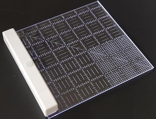 HONEYSEW 6.5" Fabrics Glow Square Quilting Ruler Acrylic Sewing Templates for Quilting and Sewing