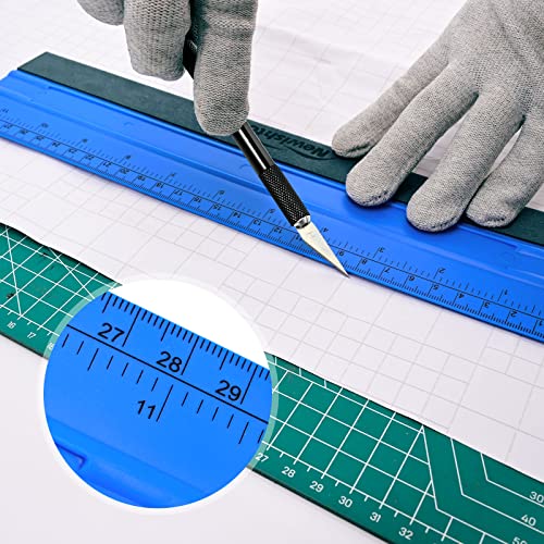 NEWISHTOOL 11.8" Felt Squeegee for Vinyl 29.8cm Big Size Ruler Squeegee Kit - color: Blue, size: 29cm