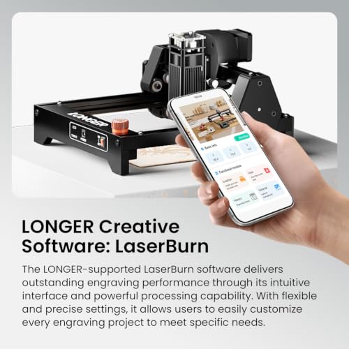 LONGER RAY5 Laser Engraver, 5500mW Portable Precision Engraving Machine - color: Metallic Black