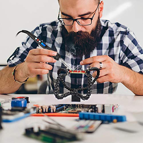 Toolour Helping Hands Soldering,Third Hand Tools,PCB Circuit Board Holder,Flexible Y-Shaped Arms with Non-Slip Desk Clamp Base for Electronics Repair Modeling Jewelry Assembly Hobby Craft Workshop